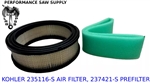 AIR FILTER & PRE FILTER FITS KOHLER K241 K301 K321 K181, M8, 235116-S,