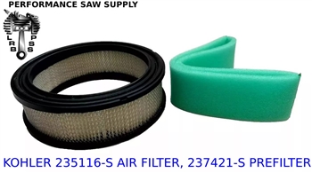 AIR FILTER & PRE FILTER FITS KOHLER K241 K301 K321 K181, M8, 235116-S,