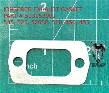 JONSERED 510, 520, 520SP, 535, 450, 455 EXHAUST GASKET, PART # 503153901