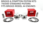 2 PISTON KITS 793560 FIT BRIGGS & STRATTON V TWIN INTEK MODEL 44 CUBIC INCH