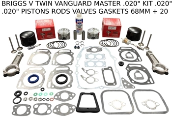 MASTER OVERHAUL KIT FITS BRIGGS VANGUARD 020" PISTONS RODS VALVES MODEL 30 & 29