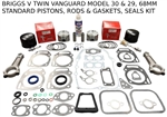 ENGINE OVERHAUL KIT FITS BRIGGS & STRATTON VANGUARD ENGINE PISTONS RODS GASKETS MODEL 30-29