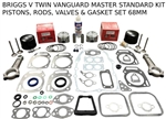 MASTER OVERHAUL KIT FITS BRIGGS VANGUARD STD PISTONS RODS VALVES MODEL 30 & 29