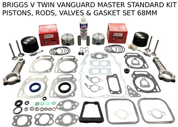 MASTER OVERHAUL KIT FITS BRIGGS VANGUARD STD PISTONS RODS VALVES MODEL 30 & 29