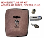 HOMELITE C5, C7, C9, C51, C52, C71, C72, C91 1050 AIR FILTER FUEL FILTER & PLUG