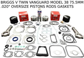 ENGINE OVERHAUL KIT FITS BRIGGS VANGUARD MODEL38 CUBIC INCH .010" OVERSIZE PISTONS RODS GASKETS