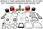 ENGINE OVERHAUL KIT FITS BRIGGS VANGUARD MODEL38 CUBIC INCH .020" OVERSIZE PISTONS RODS GASKETS