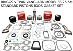 ENGINE OVERHAUL KIT FITS BRIGGS VANGUARD MODEL38 CUBIC INCH PISTONS RODS GASKETS