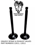 NEW 12612, 21349300 EXHAUST VALVE & 12611, 21349200 INTALE VALVES FITS GRAVELY 7.6 6.6 & 5HP L HEAD ENGINES
