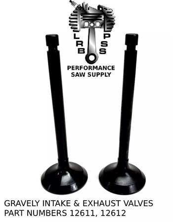 NEW 12612, 21349300 EXHAUST VALVE & 12611, 21349200 INTALE VALVES FITS GRAVELY 7.6 6.6 & 5HP L HEAD ENGINES