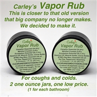 2 Jars of Carley's Vapor Rub