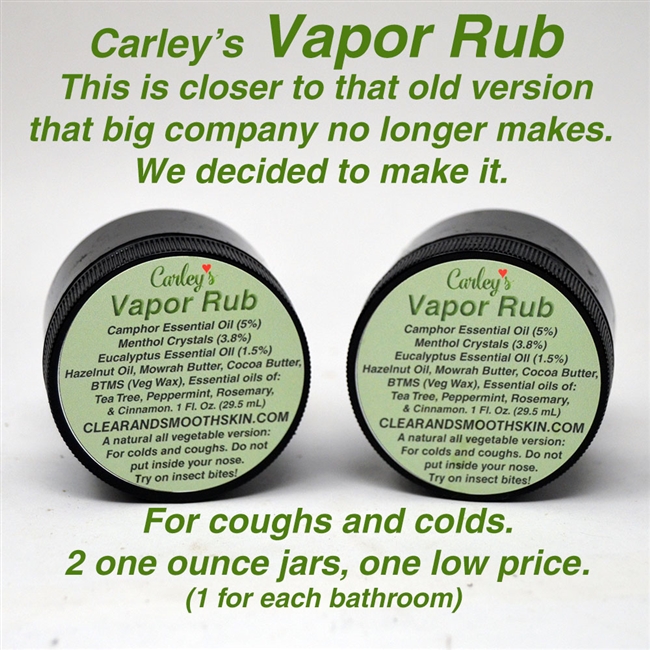 2 Jars of Carley's Vapor Rub
