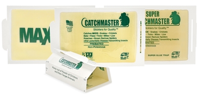 CM 72 MB classic mouse cardboard glue traps with a peanut butter scent. 72/case CatchMaster Glue Boards by AP&G are for anyone wanting to Go Green. Large glue surface 32 square inches, simply the best adhesive formula available