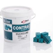 Bell Labs - Contrac All-weather Blox Rodenticide is a multi-edged, single feeding Rat and Mouse bait. It is formulated with an optimal blend of food grade ingredients and low wax to yield a highly palatable, bait that is very attractive to rodents.
