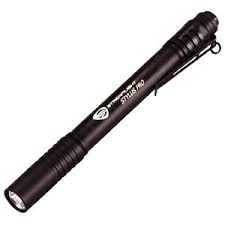 Corrosion and water resistant. Length 5.3" body diameter .6" 1.64oz impervious to shock, 30,000 hour lifetime, push button tail switch, 2 AAA batteries C4 white LED 48 lumens 6h 15min 64m 1033cd green LED 5 lumens 11h 17m 73cd