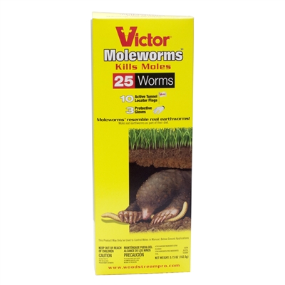 Victor Moleworms uses the same proven active ingredient, Bromethalin, that you've used in the past, but now it's formulated into a moleworm that looks and feels exactly like a common earthworm.