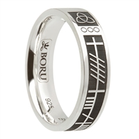 Sterling Silver Ogham Celtic Wedding Ring 5.2mm