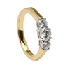 14k Yellow Gold 3 Stone Diamond Celtic Engagement Ring