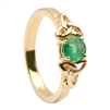 14k Yellow Gold Emerald Trinity Knot Celtic Engagement Ring