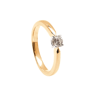 18k Yellow Gold Diamond Contempoary Engagement Ring