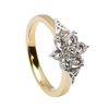 14k Yellow Gold Diamond 0.65cts Cluster Celtic Engagement Ring