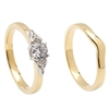 14k Yellow Gold Diamond 0.33cts Trinity Knot Celtic Engagement Ring & Wedding Ring Set