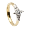 14k Yellow Gold Marquise Diamond 0.50cts Trinity Knot Celtic Engagement Ring