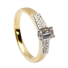 14k Yellow Gold Emerald Cut Diamond 0.50cts Trinity Knot Celtic Engagement Ring