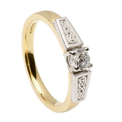 14k Yellow Gold Brilliant Cut Diamond 0.50cts Celtic Knot Engagement Ring