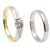 14k Yellow Gold Diamond 0.50cts Celtic Knot Engagement Ring & Wedding Ring Set