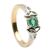 14k Yellow Gold Emerald Trinity Knot Celtic Engagement Ring