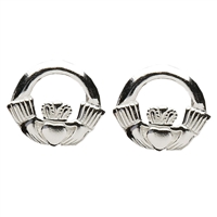 Sterling Silver Round Claddagh Earrings