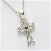 Sterling Silver Small Emerald Celtic Cross 17mm