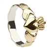 Gold Plated Over Sterling Silver Ladies Braided Shank Claddagh Ring 11mm