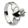 Sterling Silver Ladies Braided Shank Claddagh Ring 10mm
