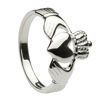 Sterling Silver Ladies Heavy Traditional Claddagh Ring 11mm