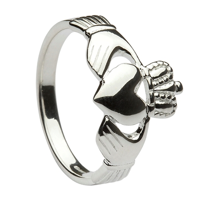 Sterling Silver Ladies Heavy Traditional Claddagh Ring 11mm