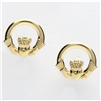 10k Yellow Gold Claddagh Stud Earrings