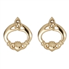 10k Yellow Gold Celtic Claddagh Earrings