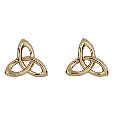 10k Yellow Gold Trinity Knot Celtic Stud Earrings