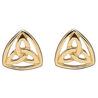 10k Yellow Gold Trinity Knot Celtic Stud Earrings