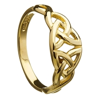 10k Yellow Gold Trinity Knot Celtic Ring 7mm