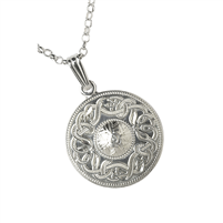 Sterling Silver Large Warrior Shield Celtic Pendant