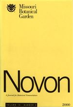 NOVON 10(2), A Journal for Botanical Nomenclature