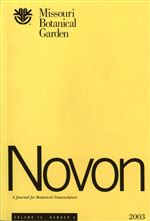 NOVON 13(2), A Journal for Botanical Nomenclature