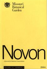 NOVON 14(1), A Journal for Botanical Nomenclature