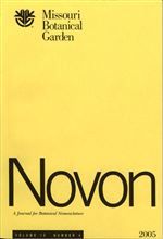 NOVON 15(4), A Journal for Botanical Nomenclature