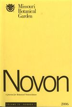 NOVON 16(1), A Journal for Botanical Nomenclature