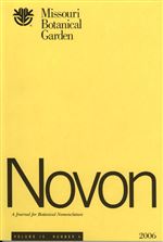 NOVON 16(4), A Journal for Botanical Nomenclature