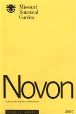 NOVON 17(1), A Journal for Botanical Nomenclature